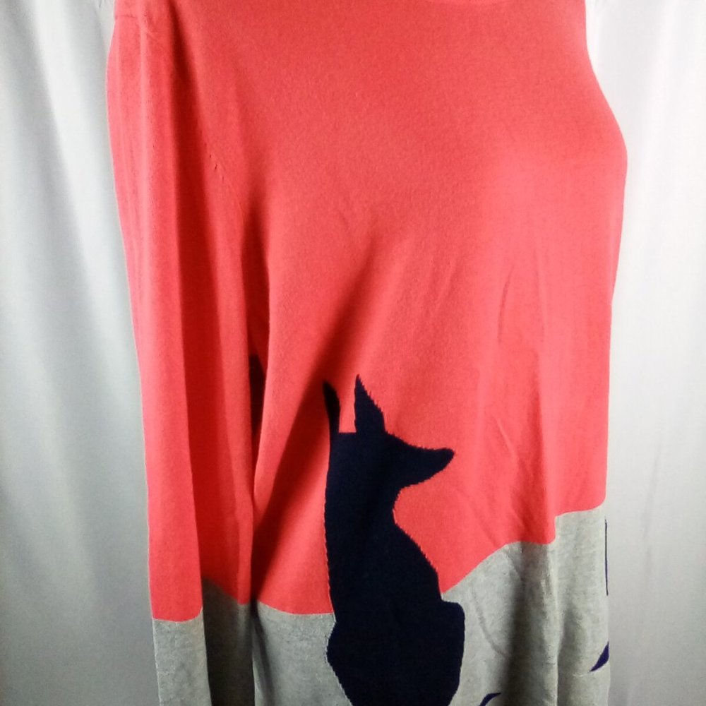 Crown & Ivy Women's Color Block Sweater With Wolv… - image 3